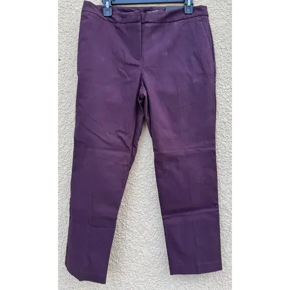 Mario Serrani Pants Size 8 Merlot Slim Fit Comfort Stretch - Picture 1 of 6
